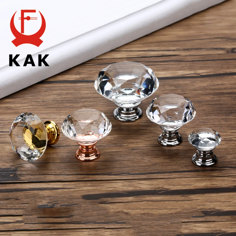 KAK 5pcs/lot 20-40mm Gyémánt Alak Formatervezés Kristálytiszta üvegek knobs Iratszekrény Rajzoló Húzóerő konyhai szekrény Gardrób kezeli Vásárú