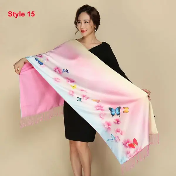 Silk scarf Silk Satin Long Scarf Luxury Brand Women Double Side satin shawl Female high Quality Print hijab foulard winter sc