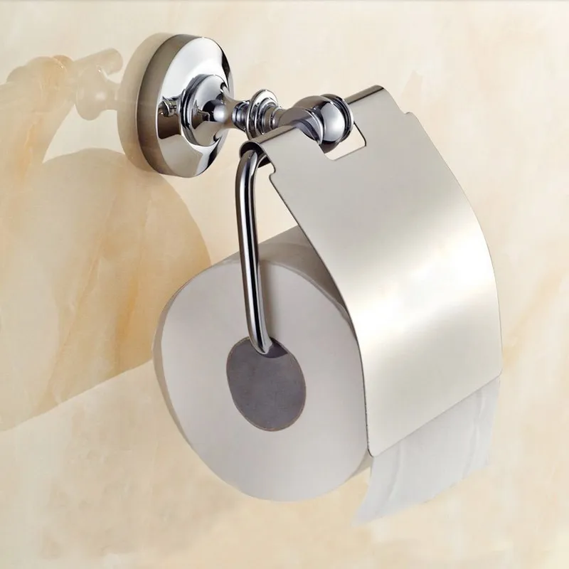 Chrome Polished Bathroom Toilet Roll Paper Holder Wall Mounted Toilet Paper Holder Paper Holder Tissue Bath Accessory KD567