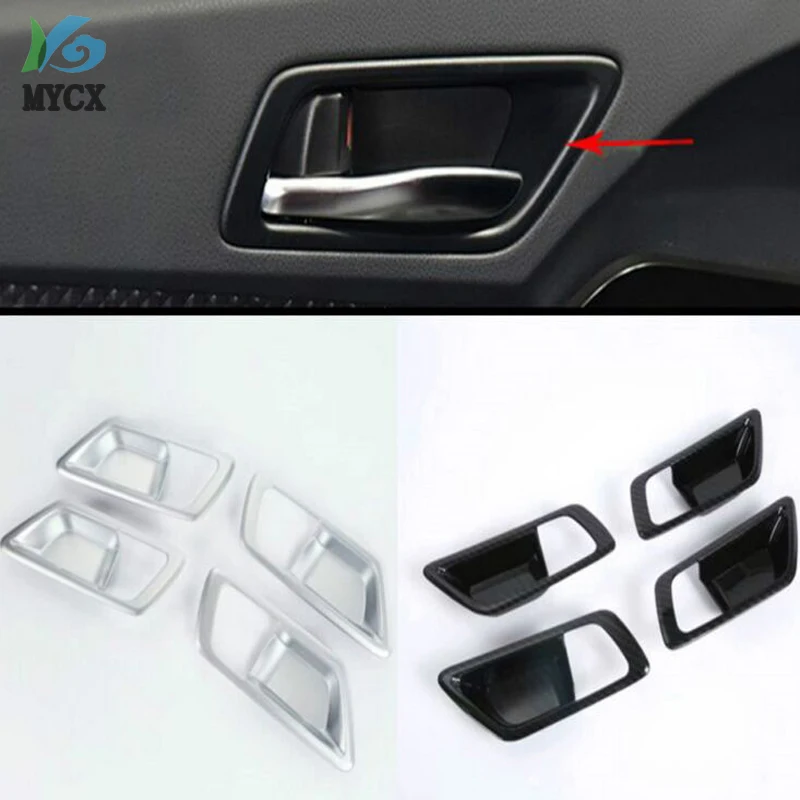 

4 шт., углеродное волокно, АБС-пластик, внутренняя дверь автомобиля, ручка, автомобильные аксессуары для Toyota C-HR CHR C HR 2016 2017 2018-2020 гг.