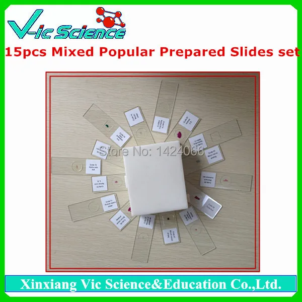 

15pcs Mixed Popular Biology Prepared Slides set