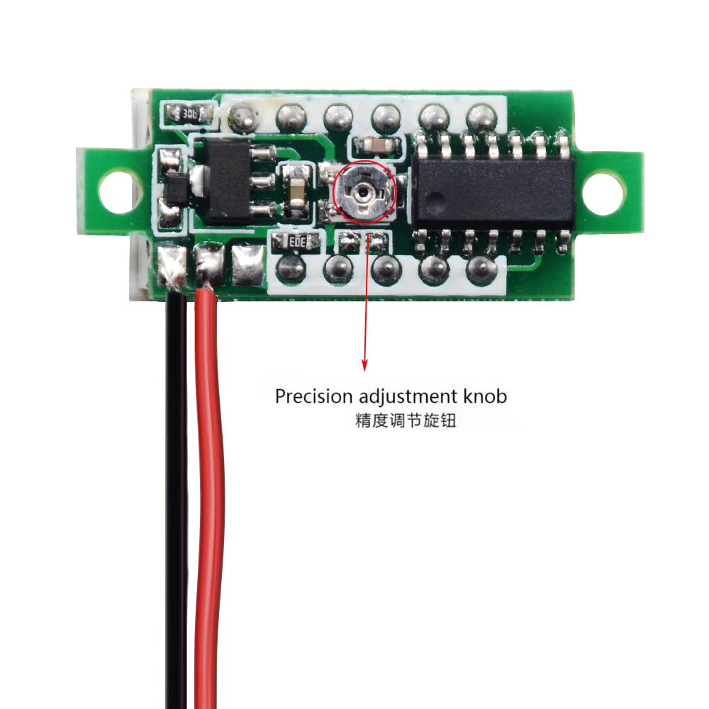 Mini voltímetro de dos líneas, 0,28 pulgadas, DC2.5V-30V, pantalla LED, voltímetro Digital, cuatro colores opcionales, 1 unidad