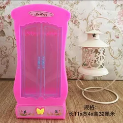 ZWSISU Pink Wardrobe Closet For Doll Princess Dreamhouse Furniture Bedroom Miniature For Barbies Doll Our Generation  Girl`s Toy