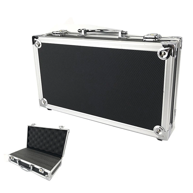 Aluminum Alloy Tool Box Lining Instrument Box Portable Storage Case Suitcase Toolbox 300*170*80mm with Sponge File Box