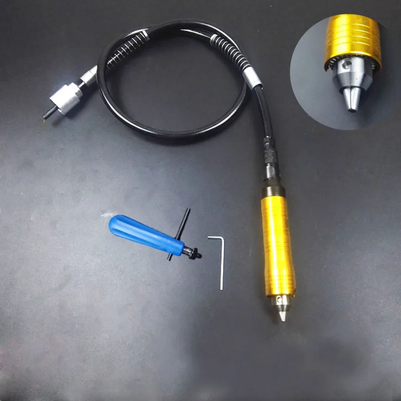 

Electric grinding drill special drill chuck hose Flexible soft shaft+small spanner+ 0.3~6.5mm hand shank, Electric carving suite