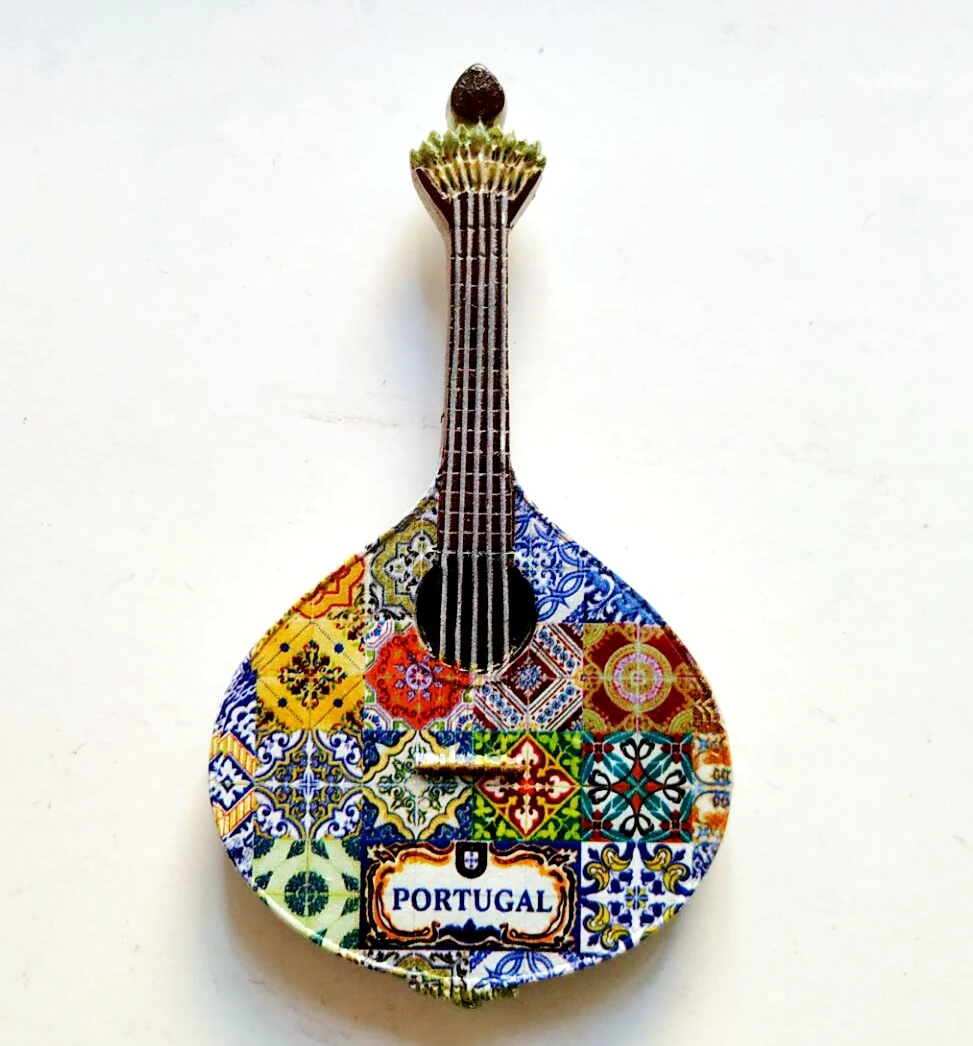 Handmade Painted Portugal Guitar 3D Resin Fridge Magnets Tourism Souvenirs Refrigerator Magnetic Stickers Gift