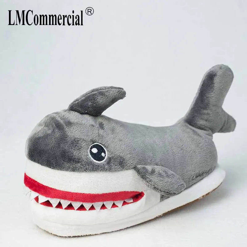 

Winter new cute cartoon women slippers thickened warm indoor house adult girl ahoes shark fur slippers Unisex Cute Funny Gift