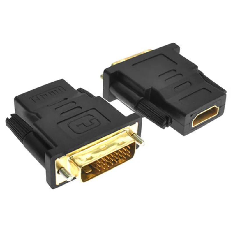 5 teile/los dvi 24 1 männlich zu hd-kompatibel weiblich konvertieren vergoldet 1080p hdtv adapter konverter kabel