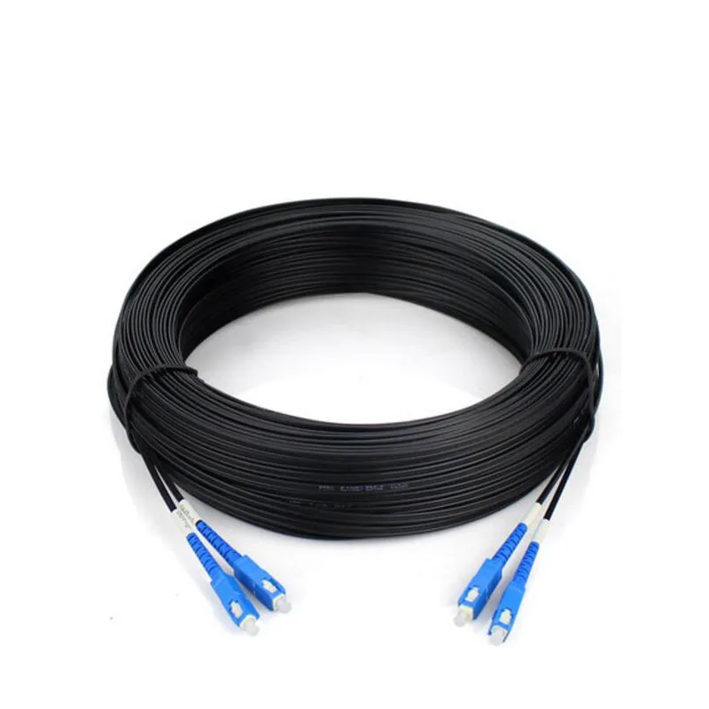 Outdoor 150M SC UPC Fiber Optic Patch Cord Drop Patch Cable optical Singlemode duplex fiber cable Duplex G657A Field Fiber cable