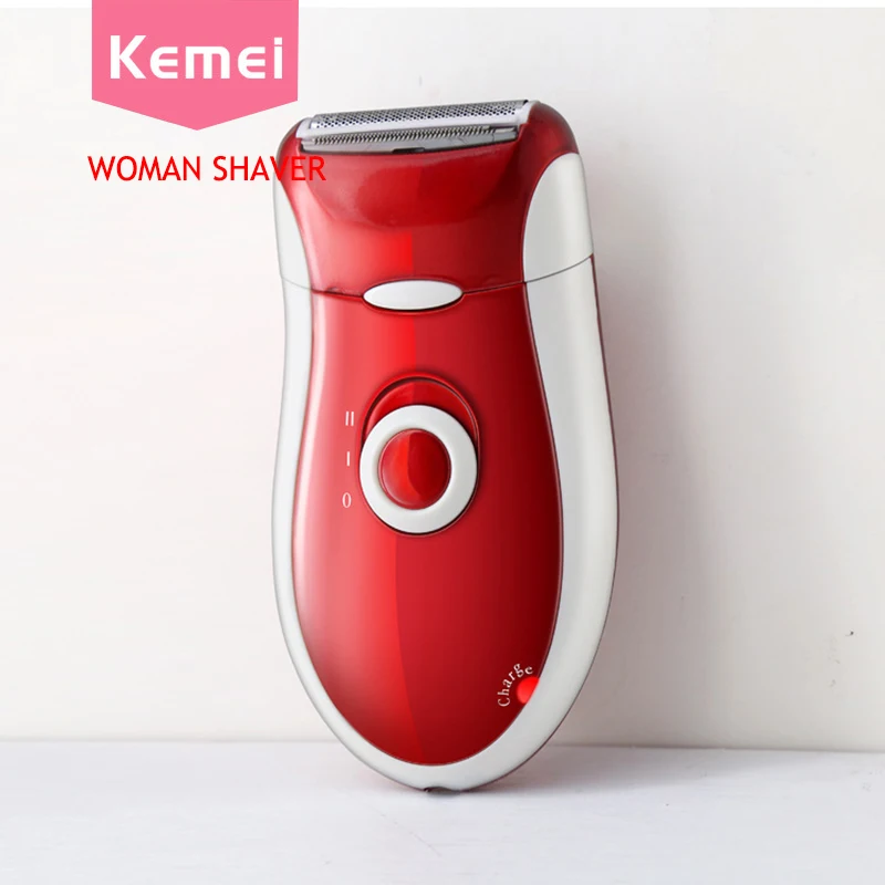 KEMEI 3 in 1 Lady Shaver Epilator Women  Hair Removal Electric Depilator Depiladora Bikinis Electric Red  Trimmer for Women Body