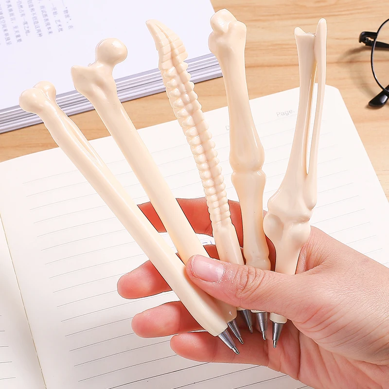 1Pcs Creative Lifelike Bone Shape Ballpoint Pen Blue Ink Prize Student Personality Gift Learn Writing Stationery Office Supplies