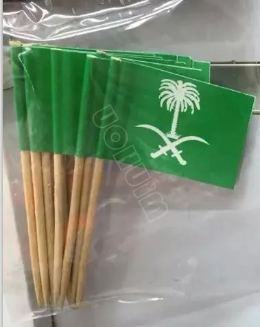 Mini Saudi Arabia Symbol Toothpick Flags 300pcs Food Picks Cupcake Fruit Cocktail Sticks Decoration Toothpick Flag