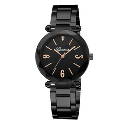 Montre Genève en acier inoxydable pour femme, montre-bracelet décontractée, horloge pour femme, luxe, mode, marque supérieure, 2023