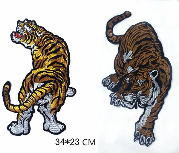 Tigre e Animais Applique Bordado Patches para Pano, Handmade Flores Vestuário Pins, Patch costura