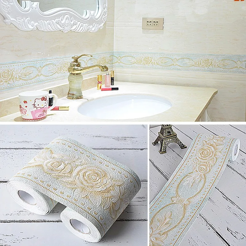 

High quality 10.2cm*5m waterproof soft PVC materials self-adhesive decoration tape Bathroom kindergarten room wall sticker