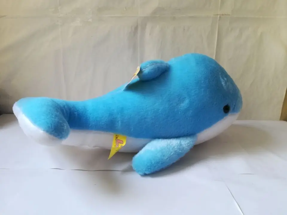 파란색 만화 펭귄 약 45cm 플러시 장난감 부드러운 인형 던지기 베개 장난감 생일 선물 w1405