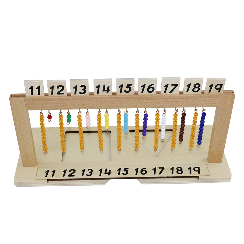 Kids Toys Montessori Material Math Learning Early Educational Wooden Toys Segen Matching Teen Bead Hanger From 11-19