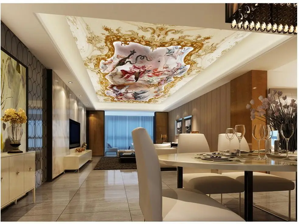 

3d customized wallpaper living 3d wallpaper Angel mythology living room ceiling frescoes wall 3d wallpaper ceiling wallpaper