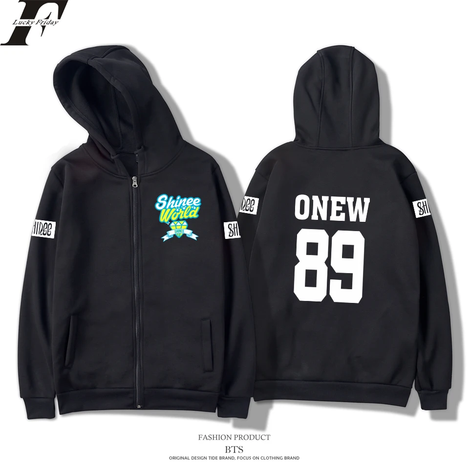 LUCKYFRIDAYF SHINee kpop harajuku hoodie sweatshirt fashion men women zipper hoodies jackets coat casual long sleeve hooded tops