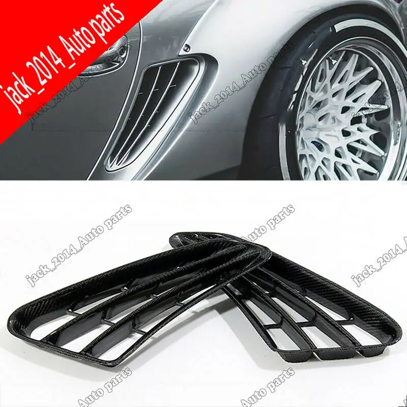 

Real Carbon fiber side vents intake fender air flow cover for Porsche Cayman S 987 2009-2012