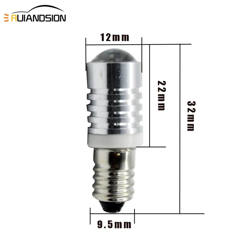 1Pcs 5W LED E10 AC/DC 6V-30V 12V 24V Screw In Warning Signal Bulb Torch Flashlight White Work Light 6000K Spotlight Lampshade