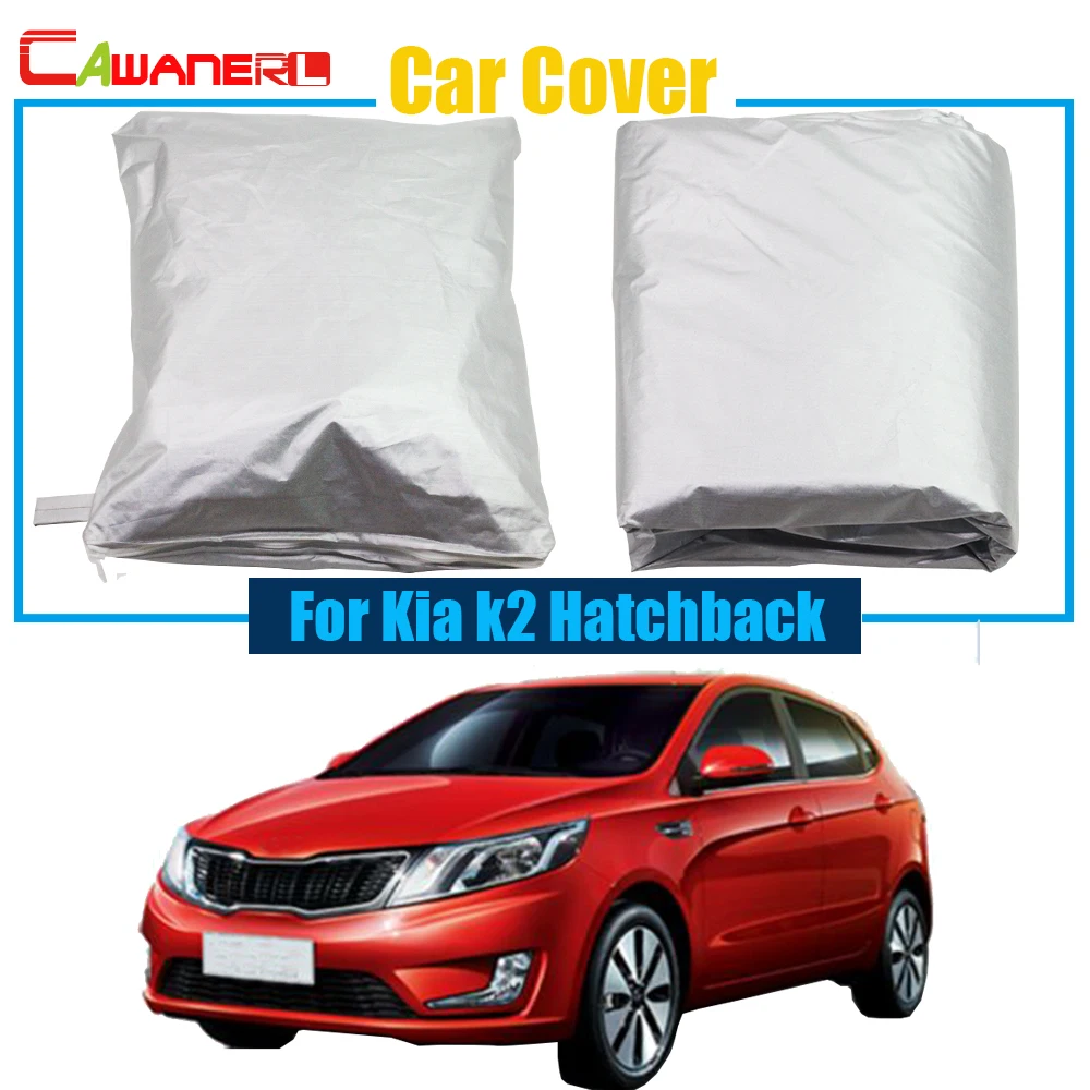 

Cawanerl Car Cover Outdoor Sun Rain Snow Resistant Protection UV Anti Cover Dustproof For Kia K2 Hatchback