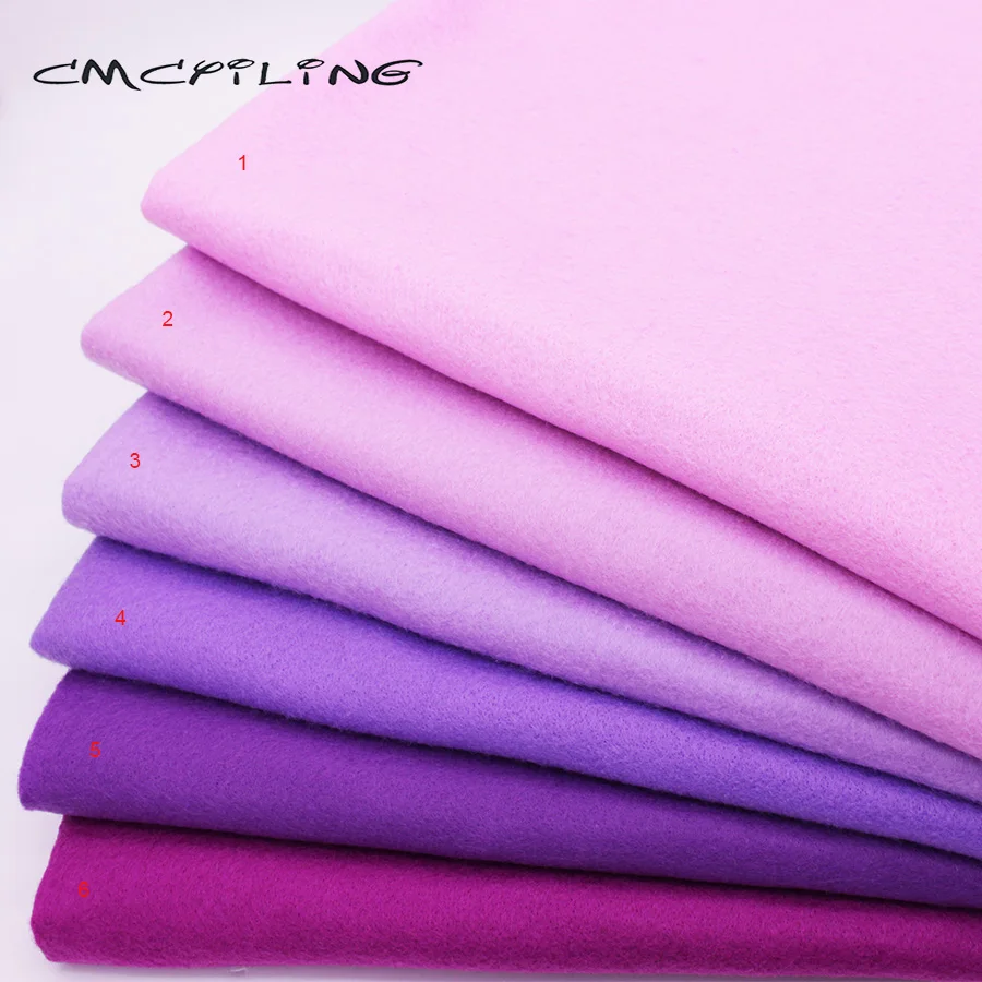 Smooth/High Density/Purple Series Soft Felt Fabric For Needlework DIY Sewing Dolls Crafts,Non-woven, Polyester Cloth 45CM*110CM