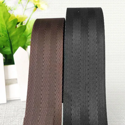 5M Width 2.5cm 2cm 3.8cm 5cm 5 yards Nylon Ribbon Safety Belt Computer jacquard Ribbon Outdoor Backpack Bag Parts Black Browm