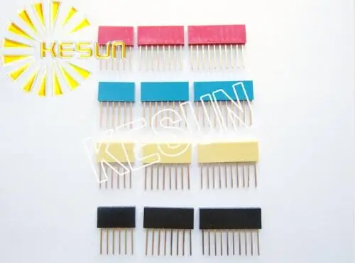 10pcs x 4Pin 6Pin 8Pin 10Pin 11mm 15mm Red Blue Yellow PC104 Female Pin Header Strip Stackable Header Resistor