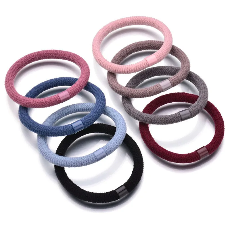 10pcs/lot For Women Elastic Hair Bands Simple Style HairTie Scrunchies Pure Color High Elastic Hair Rope Girls Hair Accessories