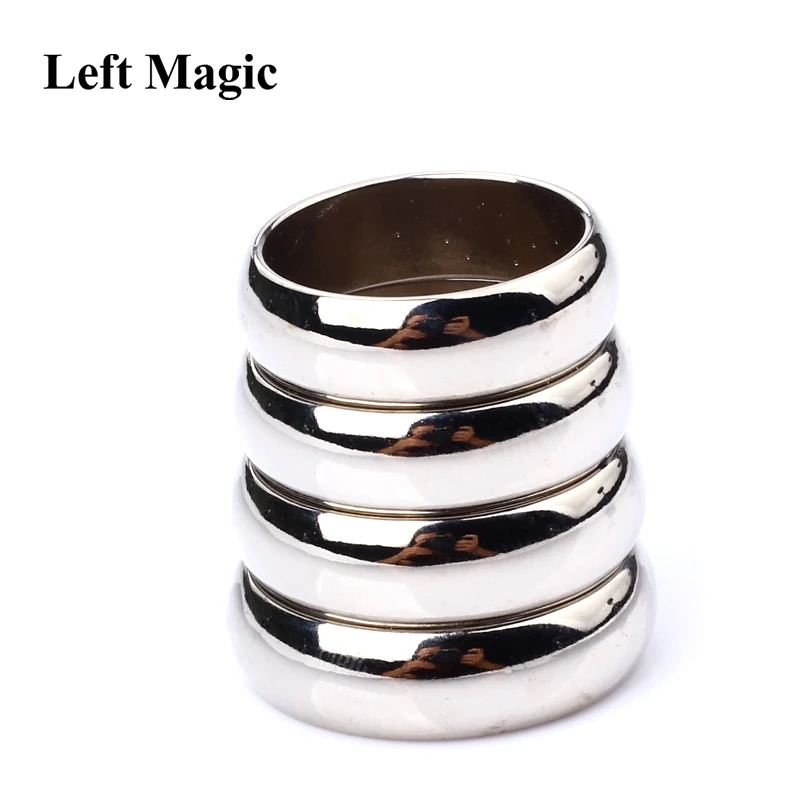 Silver Cambered PK Ring Magic Tricks Strong Magnetic Ring PK Ring ( 18/19/20/22mm Available ) Magic Props Close Up Stage Magic