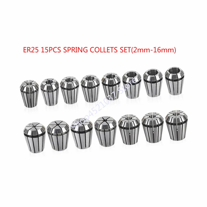 15PCS/LOT ER25 SPRING COLLETS SET 2-16mm ER25 Collet