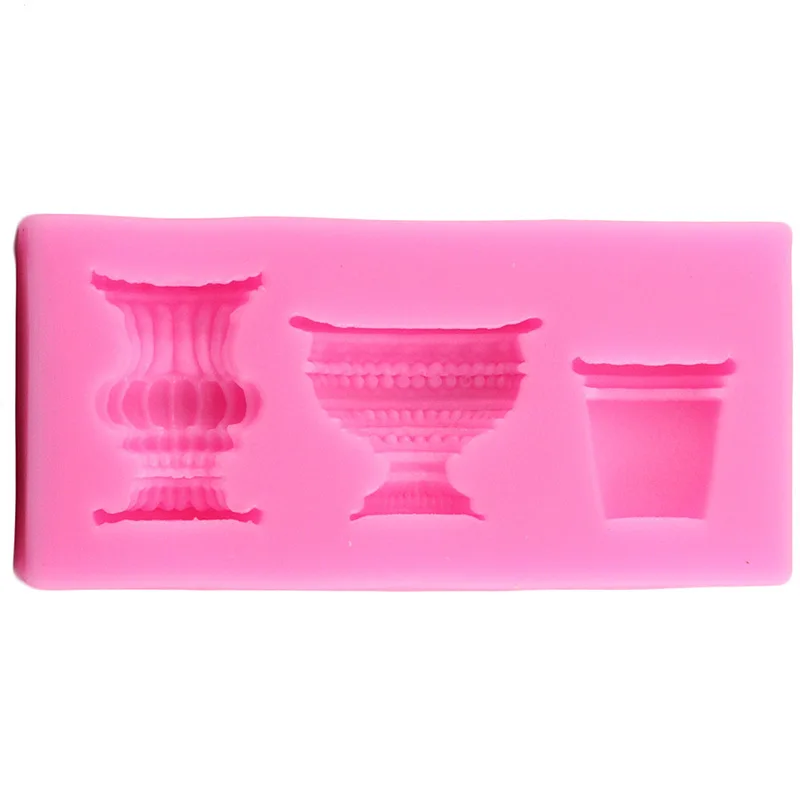 3D Pot Vase Silicone Mold Fondant Chocolate Candy Resin Polymer Clay Soap Mold Cupcake Cookie Decoration Jewllery Silicone Mould