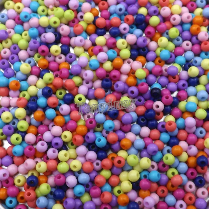 Solid Color 4mm Plastic Beads For DIY Wholesale 5000pcs Free Shipping