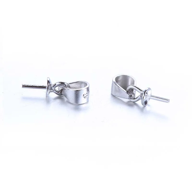 4pcs Genuine Real Pure Solid 925 Sterling Plain Silver Bead Cap Connectors For Pendants Base Cap Jewelry Findings Wholesale