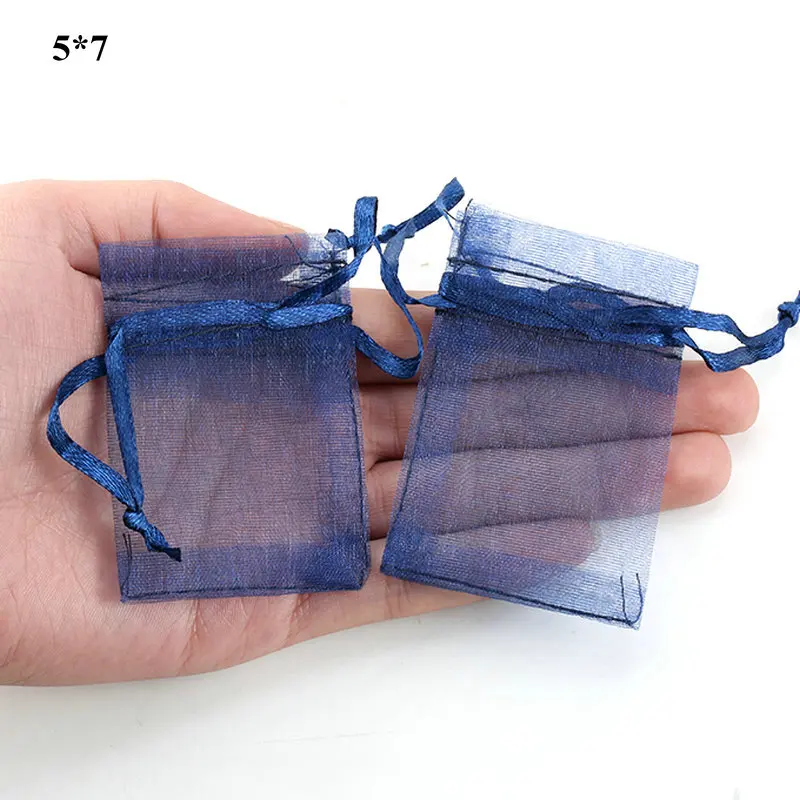 QIAO Many Colors 5*7cm 7*9cm 100pcs/lot Mini Organza Bags Favor Wedding Christmas Gift Bag Jewelry Packaging Bags & Pouches