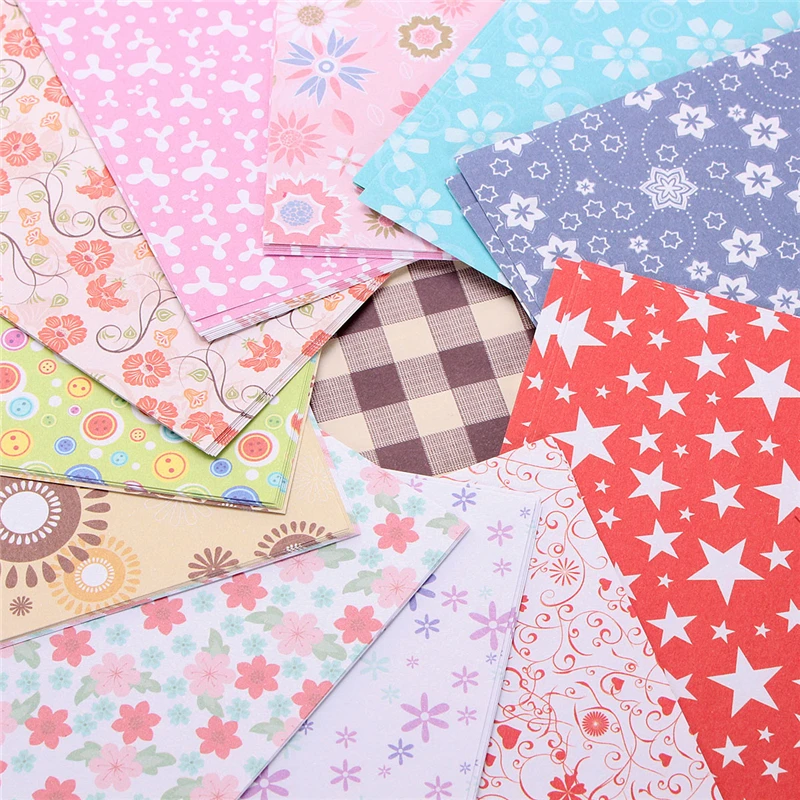 72 Sheets 15X15cm Mix Color Square 12 Kinds of Patterns Paper Craft Origami Folding Paper Flower Patterned Papers DIY Kid Gift