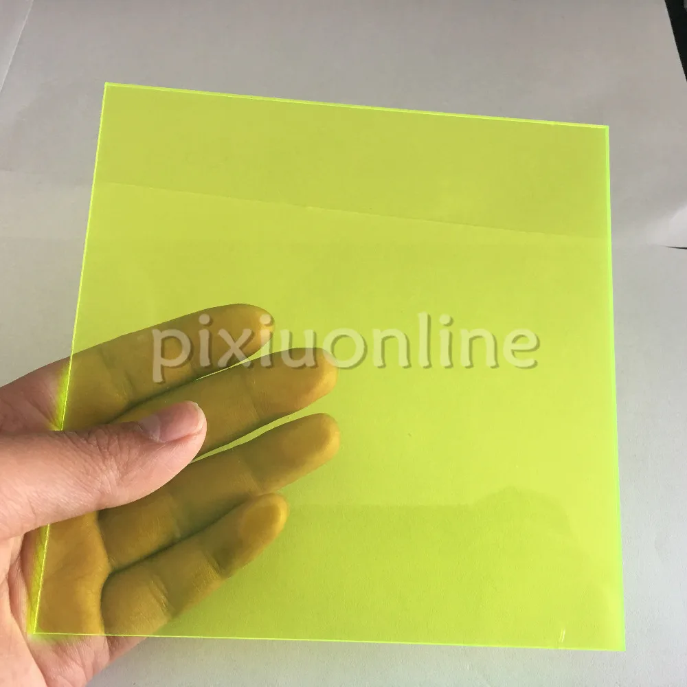 J588b Transparent Acrylic Board Bright Green Super Clear High Quality 15*15cm Square Plastic Sheets Send From Shanghai