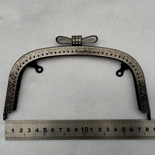 18.5cm diamond decoration buckle head metal purse frame clasp vintage bronze golden gunblack color 3pcs/lot