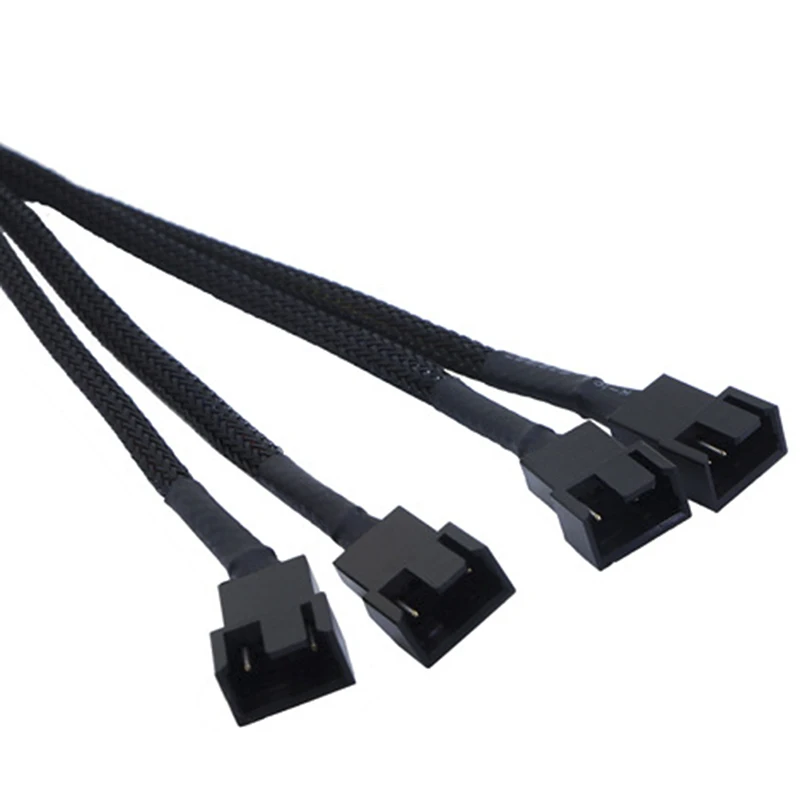 High Quality 4 Pin Pwm Fan Cable 1 To 2/3/4 Ways Splitter Black Sleeved 27cm Extension Cable Connector 4Pin PWM Extension Cables