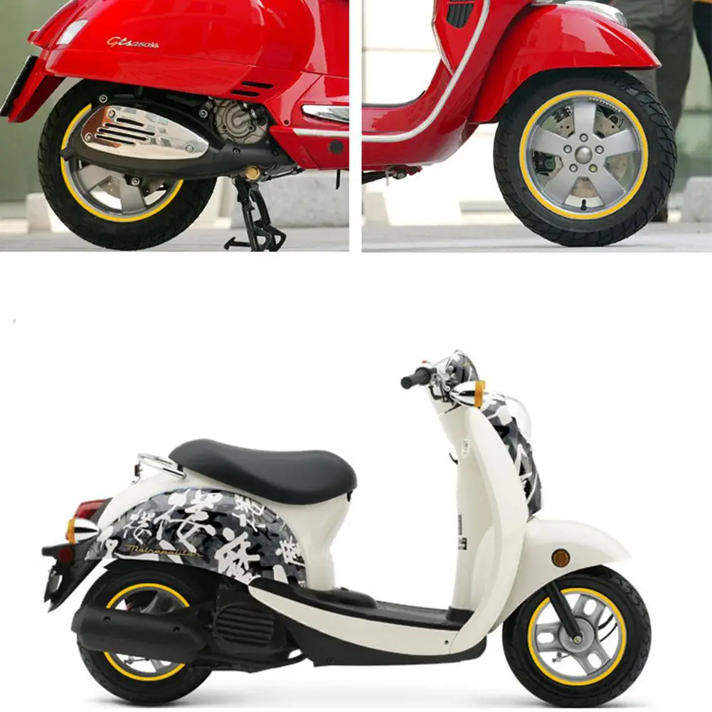 Autocollants de roue de moto, bandes de coulée, bande à rayures de jante étanche, décoration de vélo de scooter, Honda Suzuki, 12 po, 16 pièces