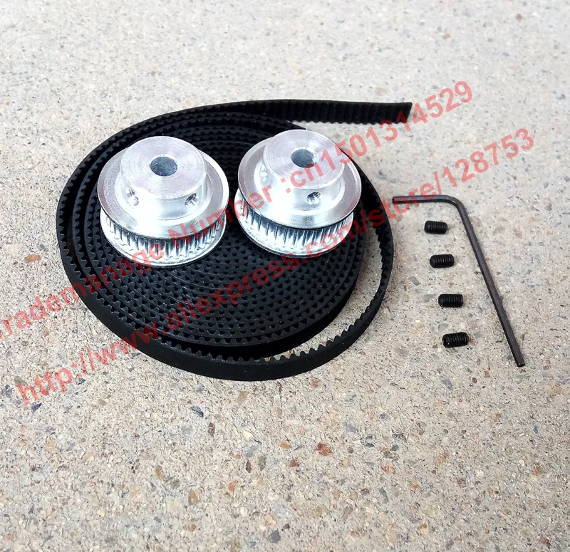 

2pcs 36 teeth GT2 Timing belt Pulley Bore 5mm + 2 Meters GT2 timing Belt Width 6mm 2GT timing belt pulley