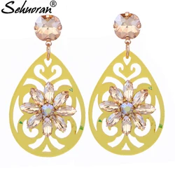 Sehuoran Resin Water Drip Earrings For Woman Crystal Earrings Oorbellen Brincos Bohemian Fashion Jewlery 2018 New Hot Sale Gifts