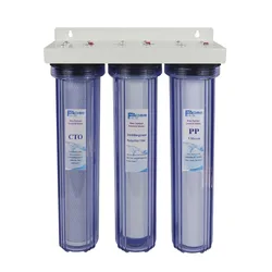 20-Inch Size-3 Stage Whole House Water Filtration System with Sediment, Iron, Carbon Block Filter, 1