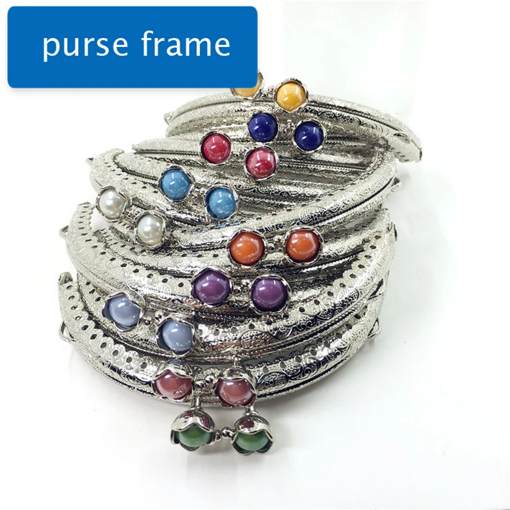 

10.5cm women DIY silver color knurling semi round purse frame coin bag making metal clasp colorful kiss candy buckle 10pcs/lot