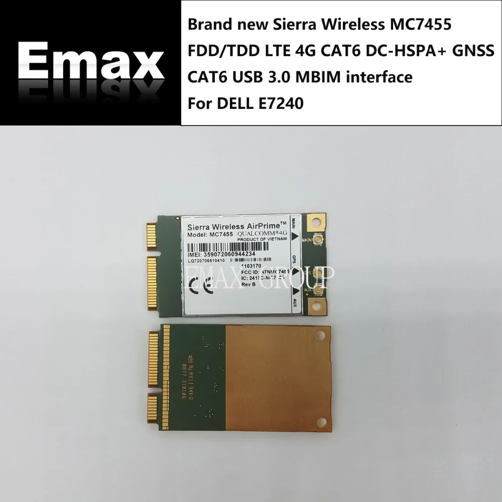 

MC7455 Sierra Wireless FDD/TDD LTE 4G CAT6 DC-HSPA+ GNSS WWAN Card USB 3.0 MBIM interface Gualcomm chipset 100% New&Original