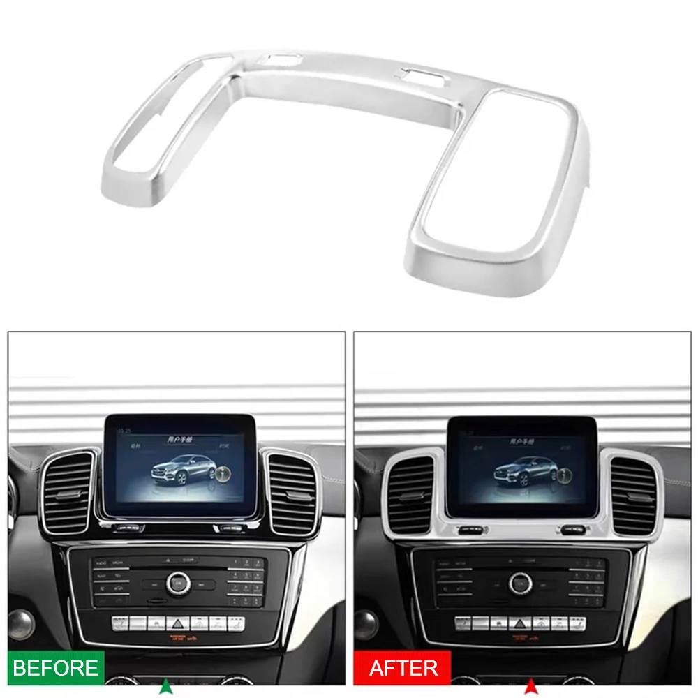 

JEAZEA Chrome ABS Inner Center Console AC Air Vent Outle Trim Cover For Mercedes Benz GLS GLE 2016 2017 2018 2019