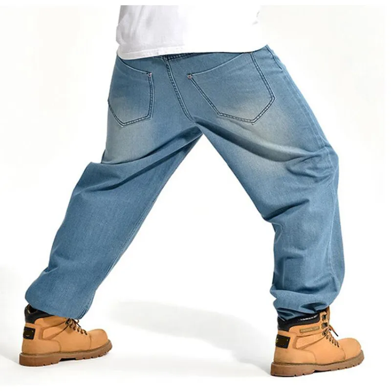 Mann lose Jeans Hip Hop Skateboard Jean Baggy Straight Denim Hosen HipHop Männer große Größe 30-46 Cowboy Hosen