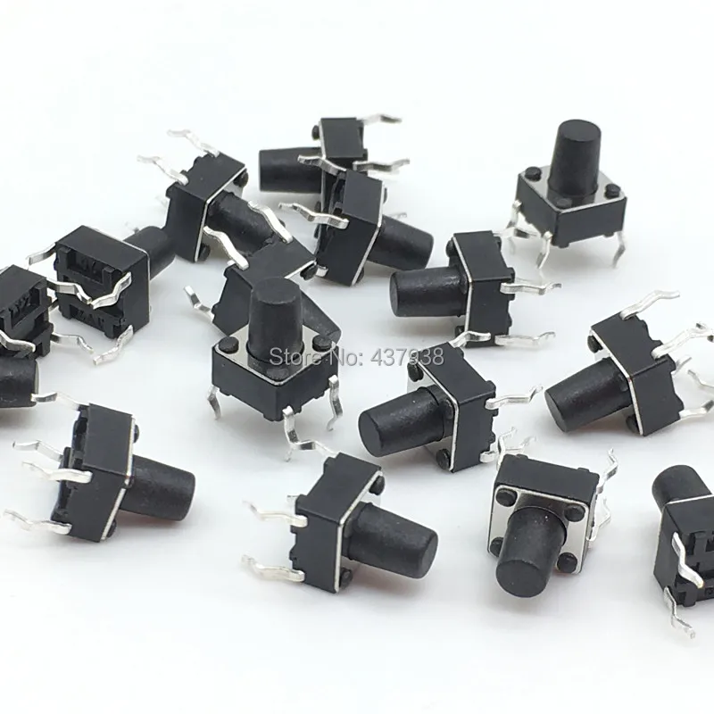 100pcs 6*6*8mm Panel PCB Momentary Tactile Tact Push Button Micro Switch 4 Pin DIP Light Touch 6x6x8mm Keys Keyboard