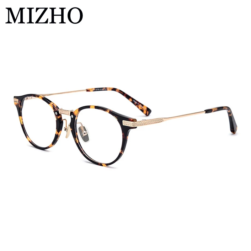 

feishini Brand Super Light Top Vintage O Glasses Men Optical Titanium 2021 High Quality Acetate Eyeglasses Frames Women Strong